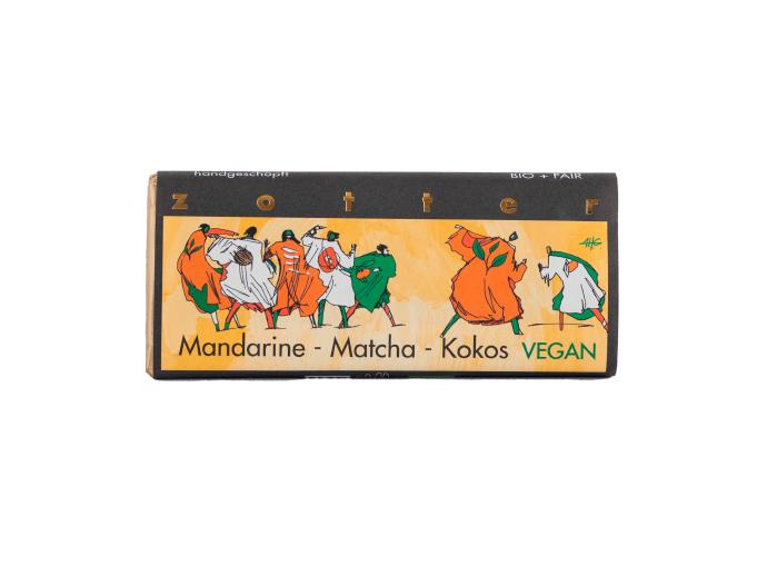 Vegane Mandarine-Matcha-Kokos-Schokolade